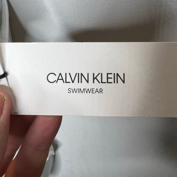 Calvin Klein $108 High Neck Tummy Control One Piece Swimsuit White Size 10 - Picture 5 of 6